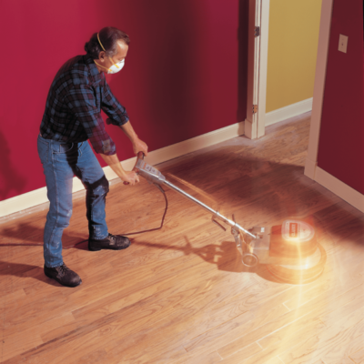 Removing Old Polish/Stain Removing the existing stain and polishes from the floorings is a crucial step in the floor sanding process. It’s because sanding them without removing the previous finishes will clog the grit sanding paper, making the sanding process more time-consuming. Flooring professionals may use different techniques to remove the previous finishes depending on the types of finishes for best results. Fixing any timber floor damage or floorboard replacement is also done at this stage.